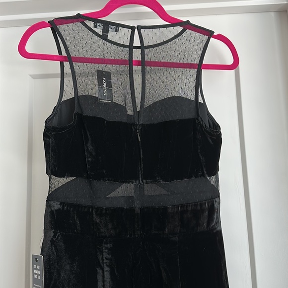 Express velvet sheer cutout mini dress - Picture 3 of 4